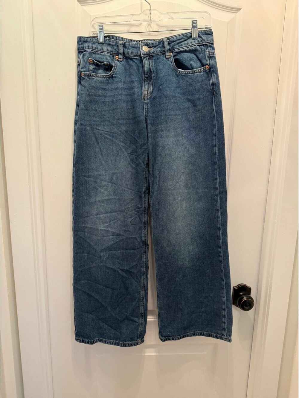 Aeropostale Aero Baggy Wide Leg Jeans Womens 6 Short Medium Wash